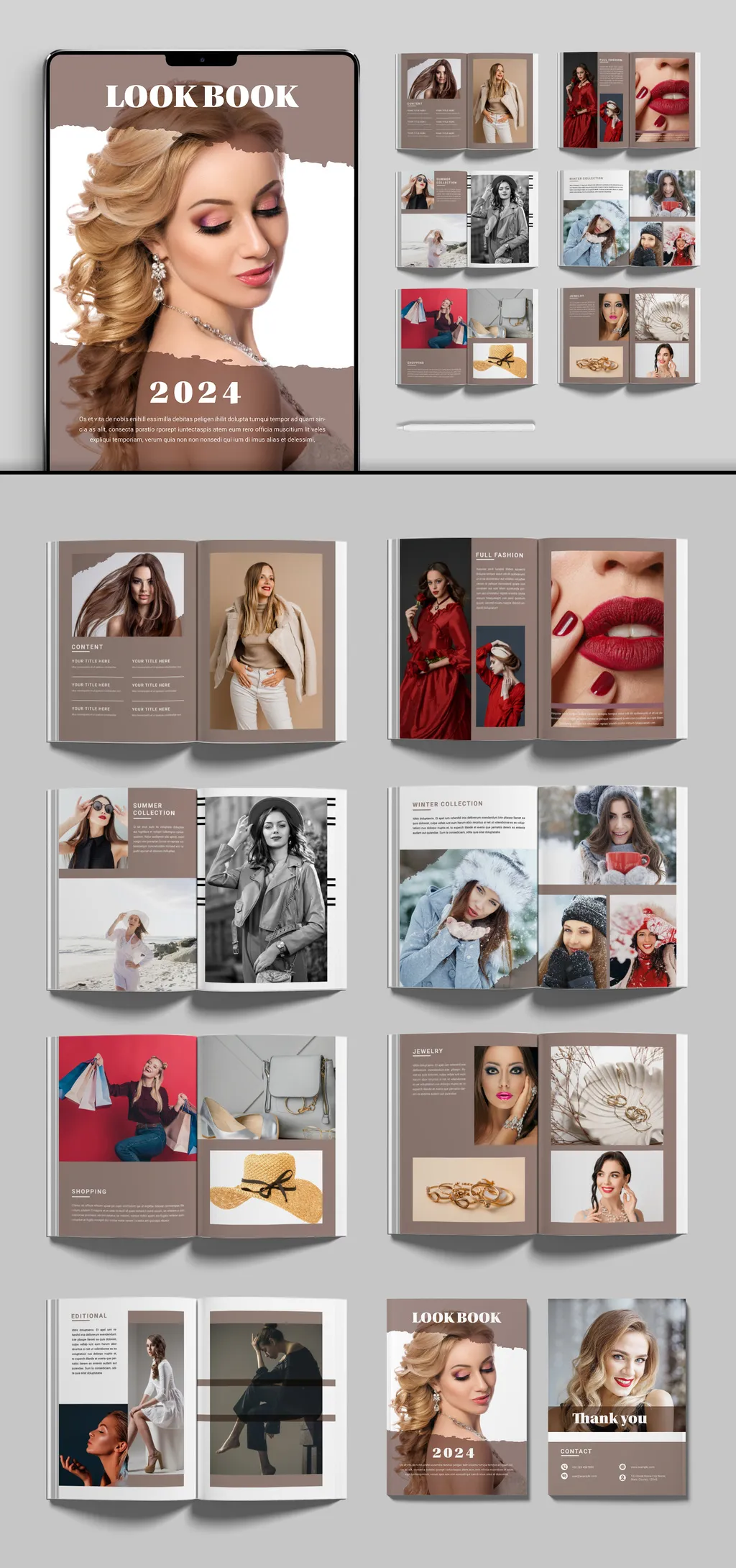 Adobestock - Fashion Look Book Layout 733644842