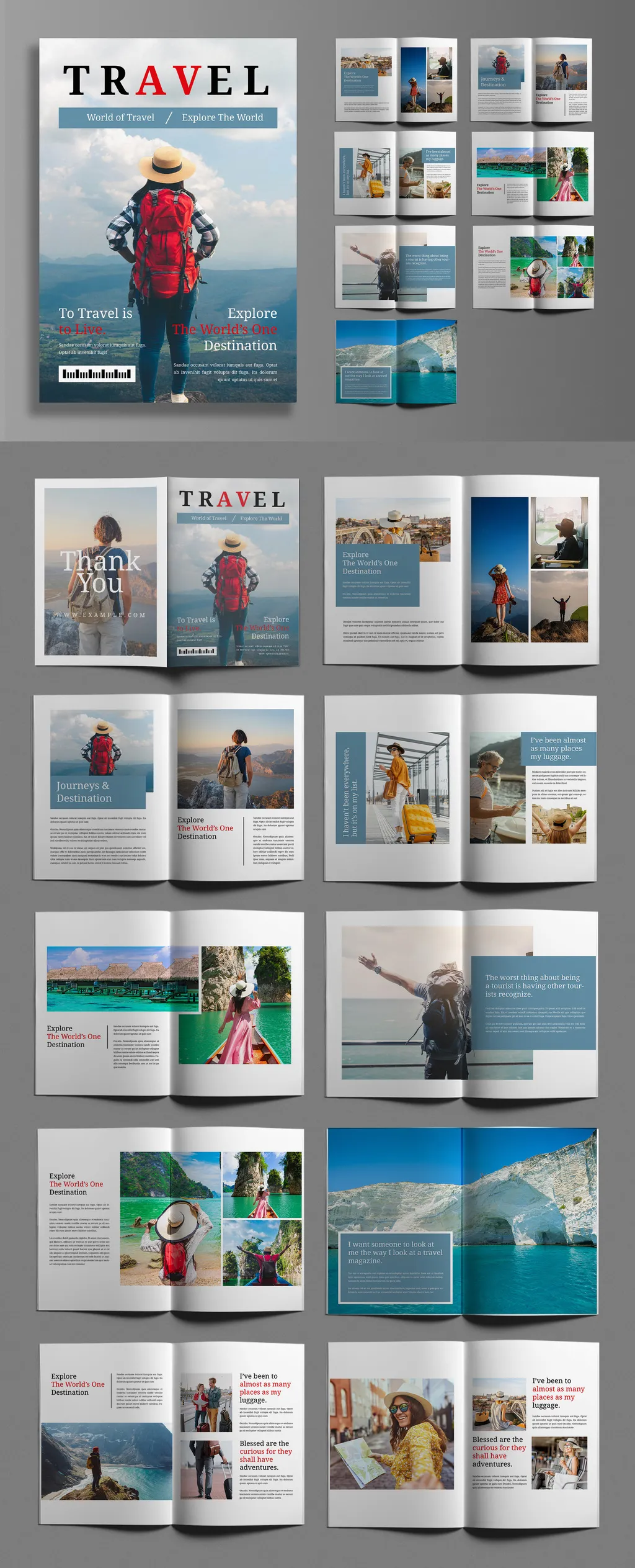 Adobestock - Travel Magazine Layout 718530071