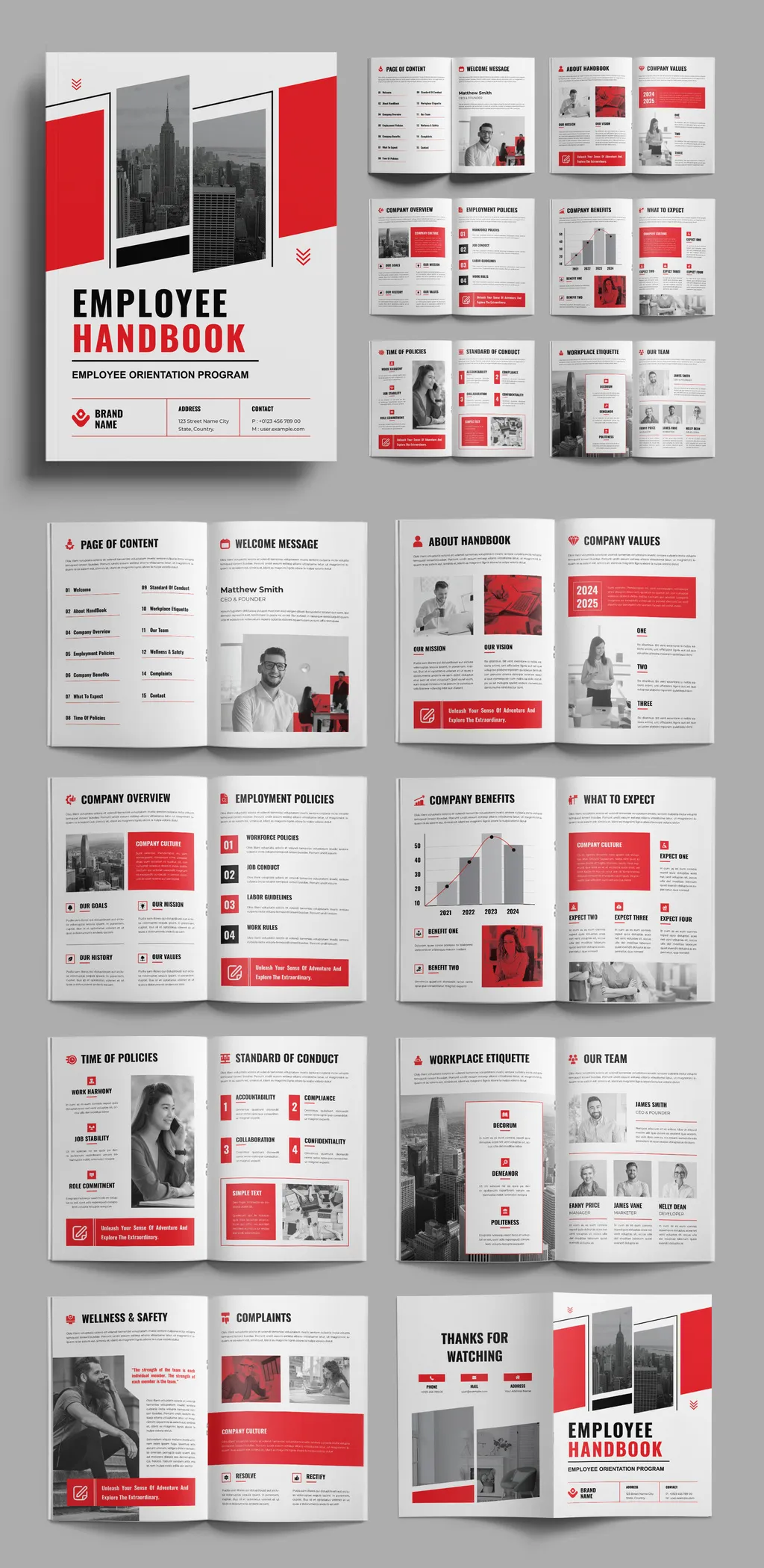 Adobestock - HR Employee Handbook Template Design 725312418