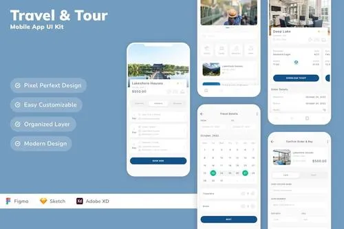 Travel & Tour Mobile App UI Kit