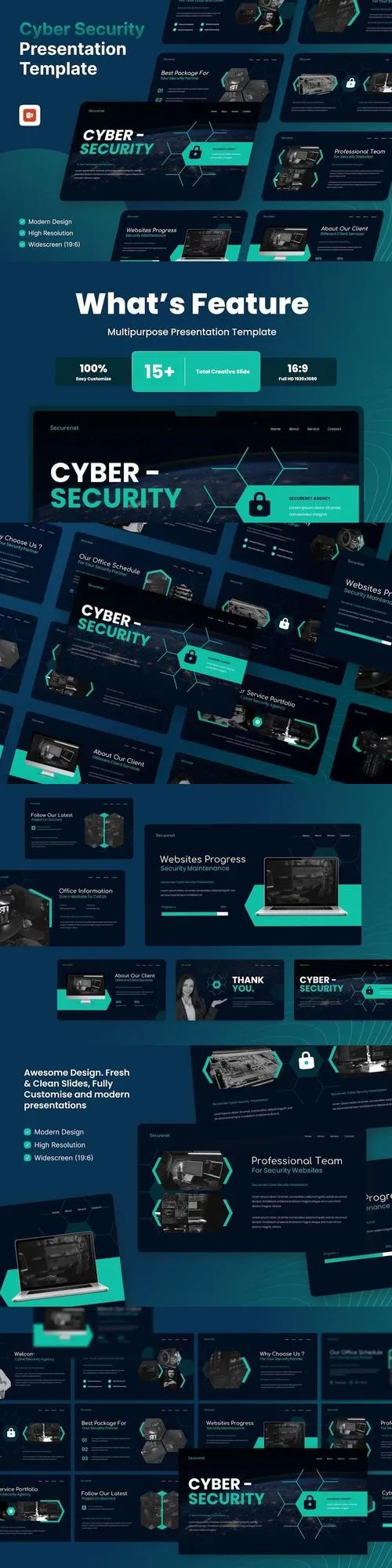 Secure Net - Cyber Security PowerPoint Template