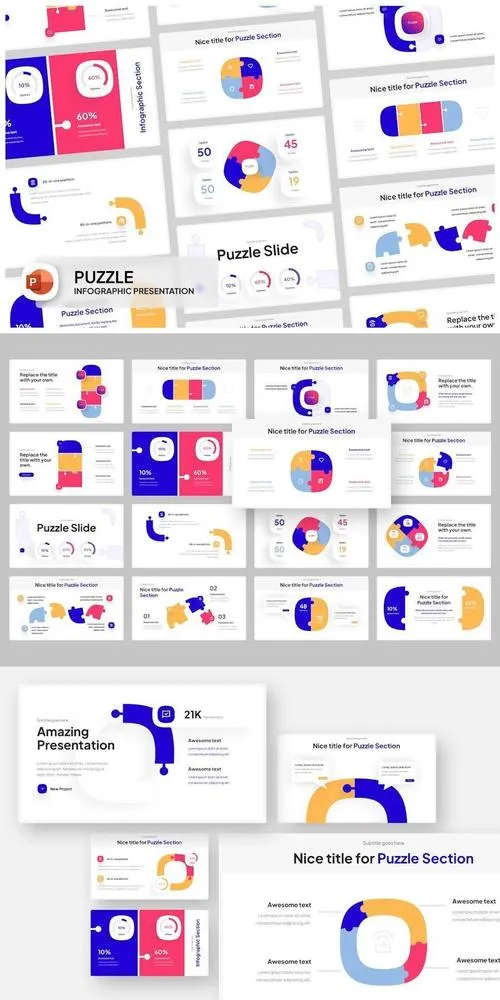 Puzzle Infographic PowerPoint Template