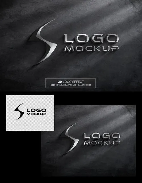 Metallic 3D Logo Mockup
