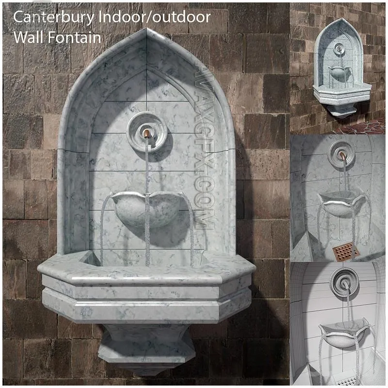 Canterbury Wall Fontain - 3D Model