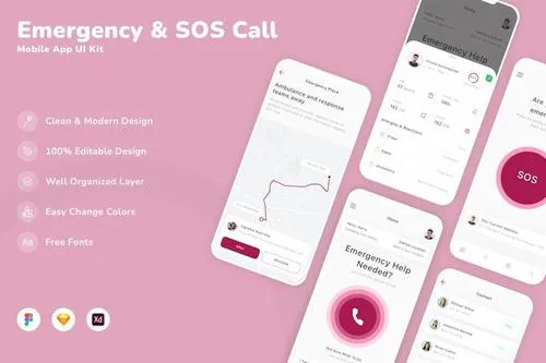 Emergency & SOS Call Mobile App UI Kit