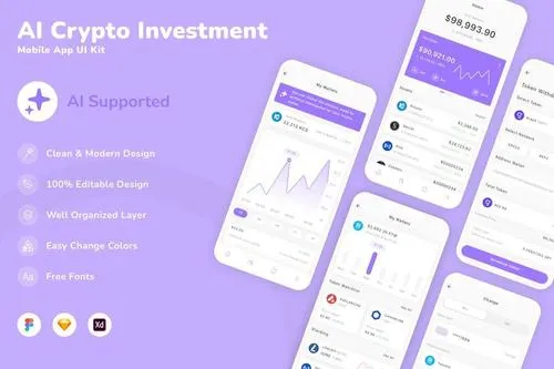 AI Crypto Investment Mobile App UI Kit