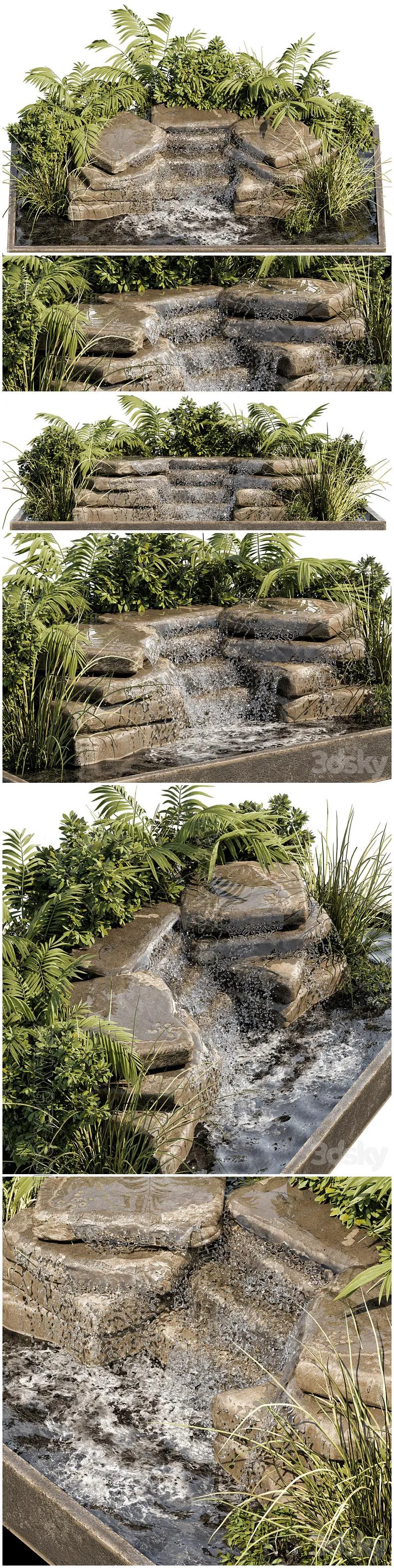 Waterfall fountains cascade 11 - 3D Model