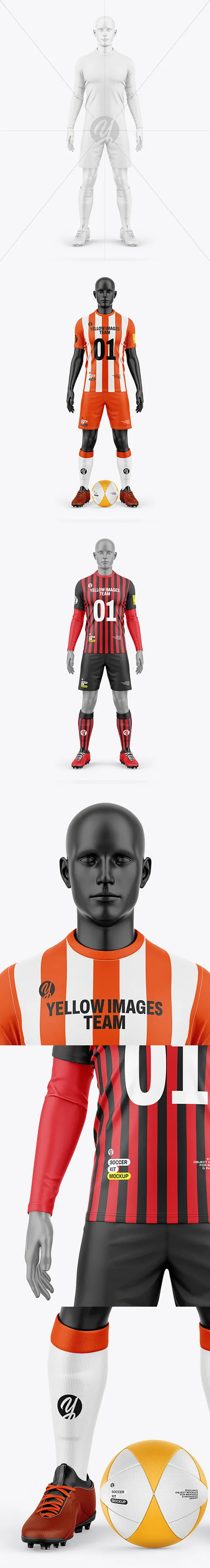 Soccer Kit w/ Mannequin Mockup - Front View 133236