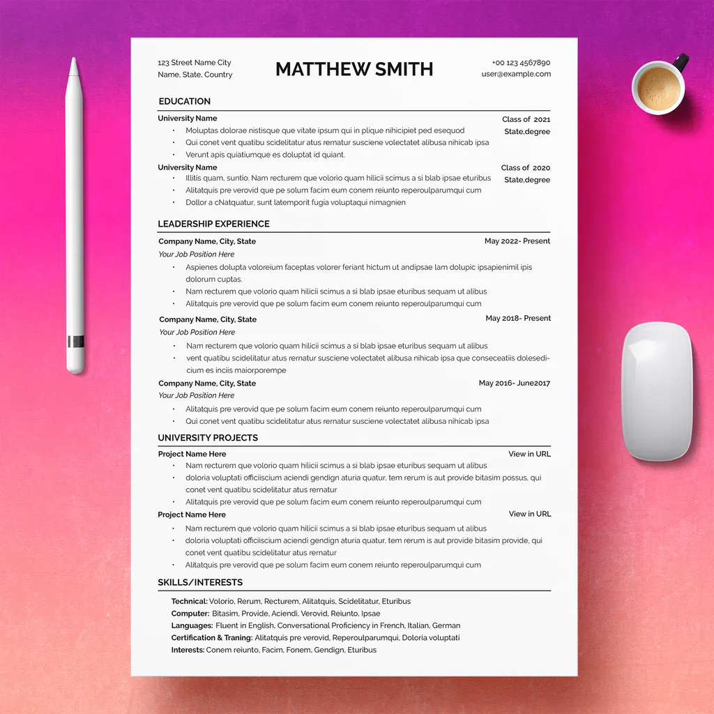 Adobestock - Modern Resume Template 723541389