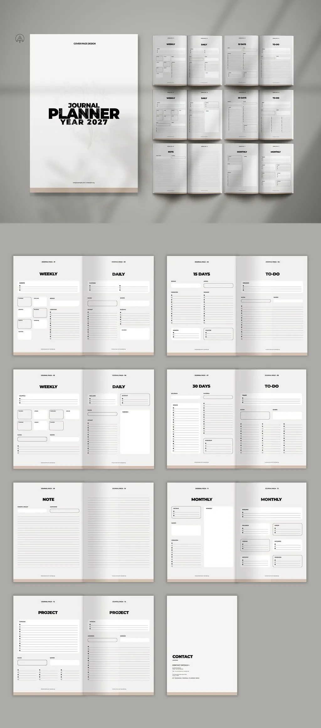 Adobestock - Journal Planner Template 717900743