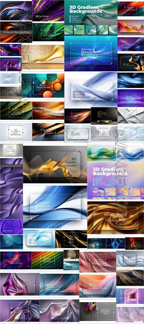 Vector Set 3D Abstract Background vol 2