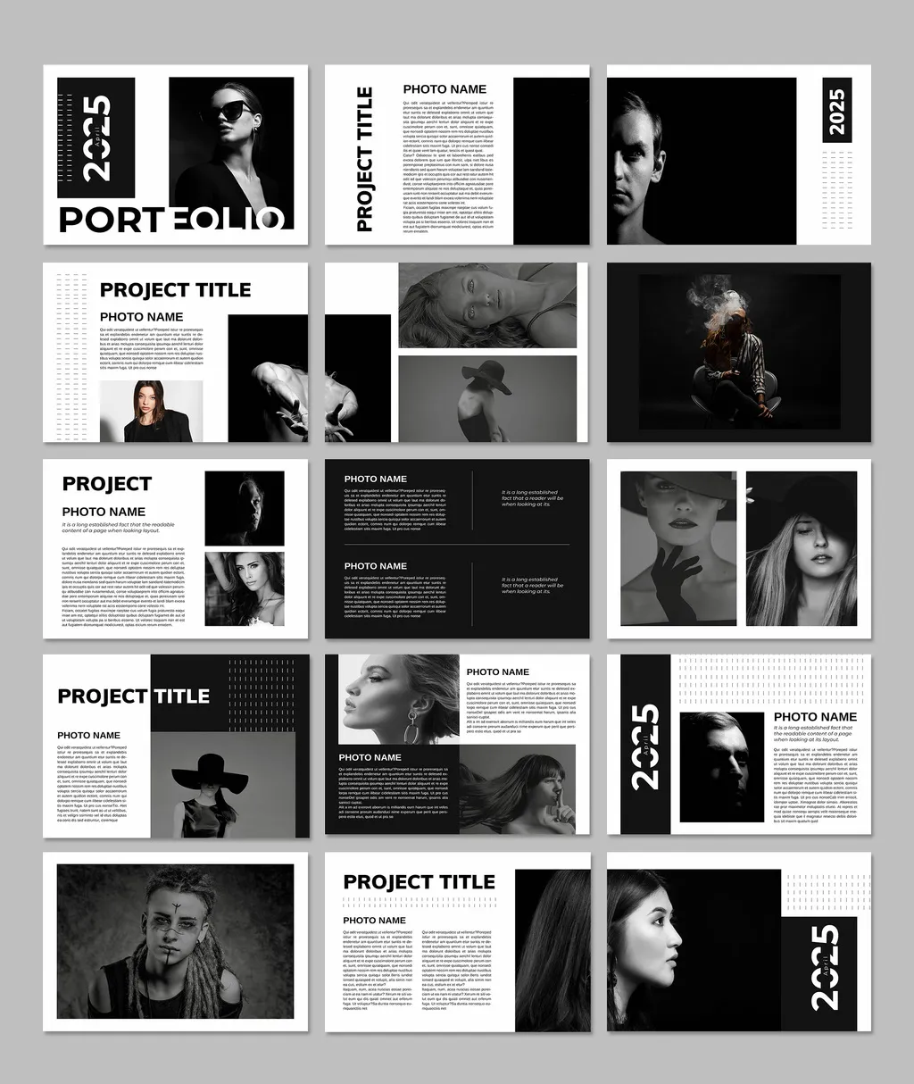 Adobestock - Portfolio Black & White Template 716632874