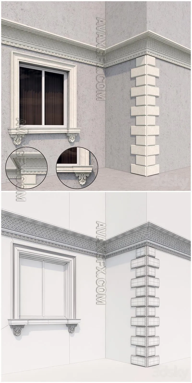 Facade classic style_2 - 3D Model