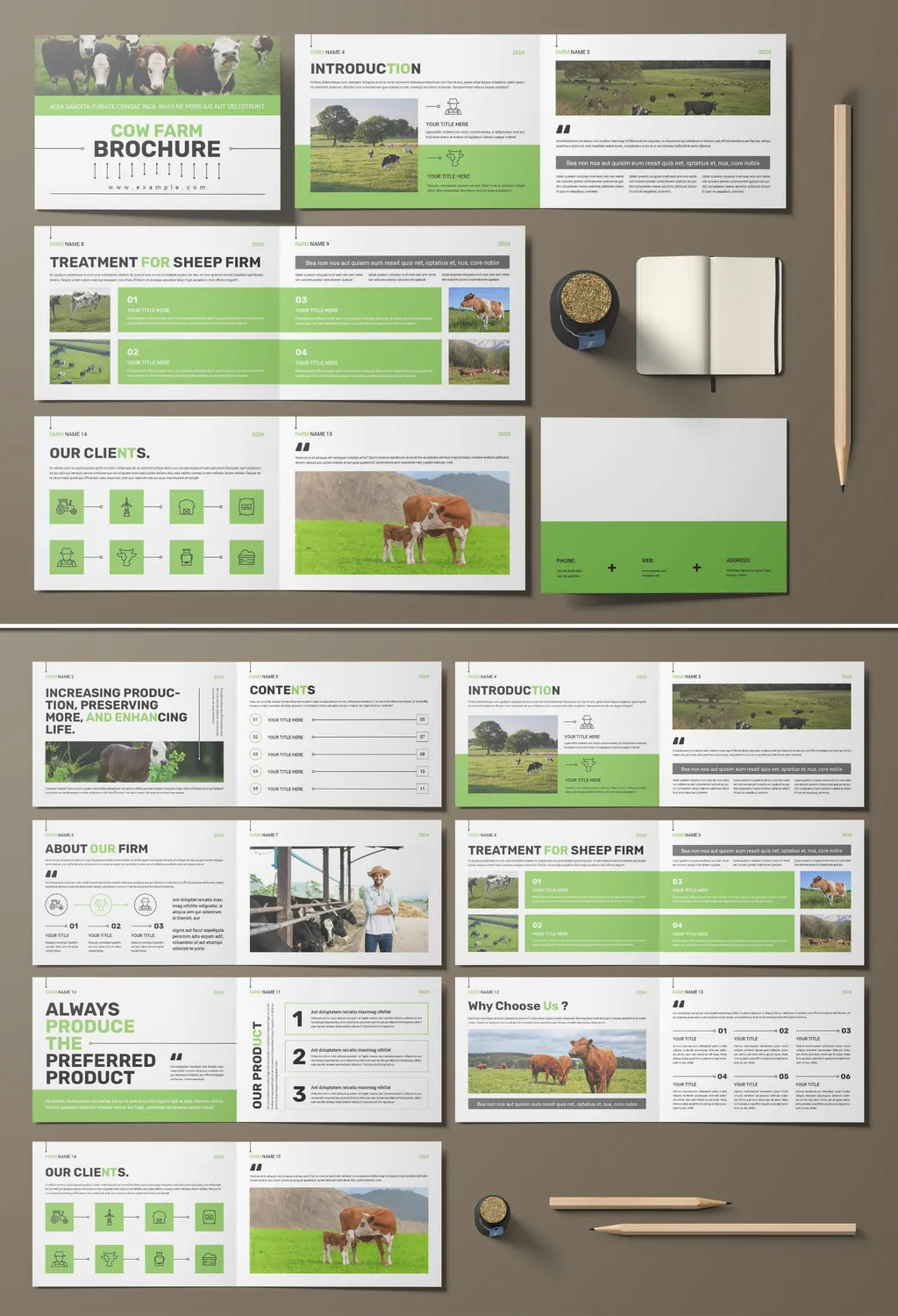 Adobestock - Cow Farm Brochure Template Landscape 722095498