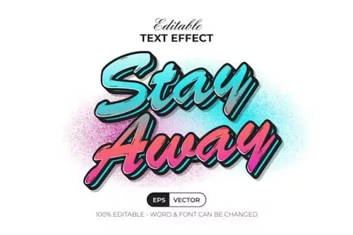 Stay Away Gradient Text Effect Style - 92175128