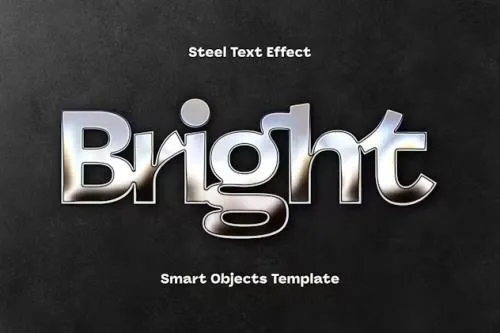 Bright Steel Text Effect - 92526921
