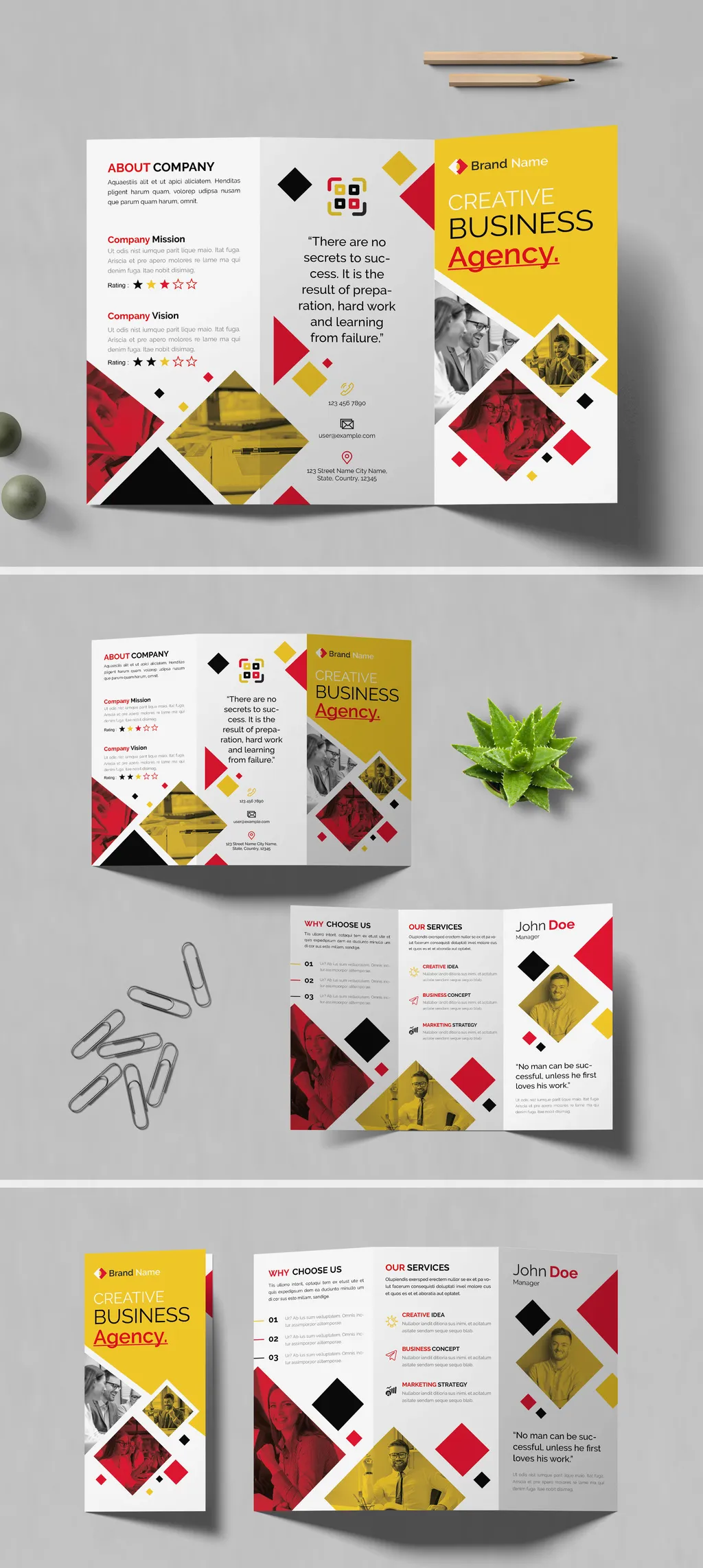 Adobestock - Business Trifold Brochure Layout 722994680