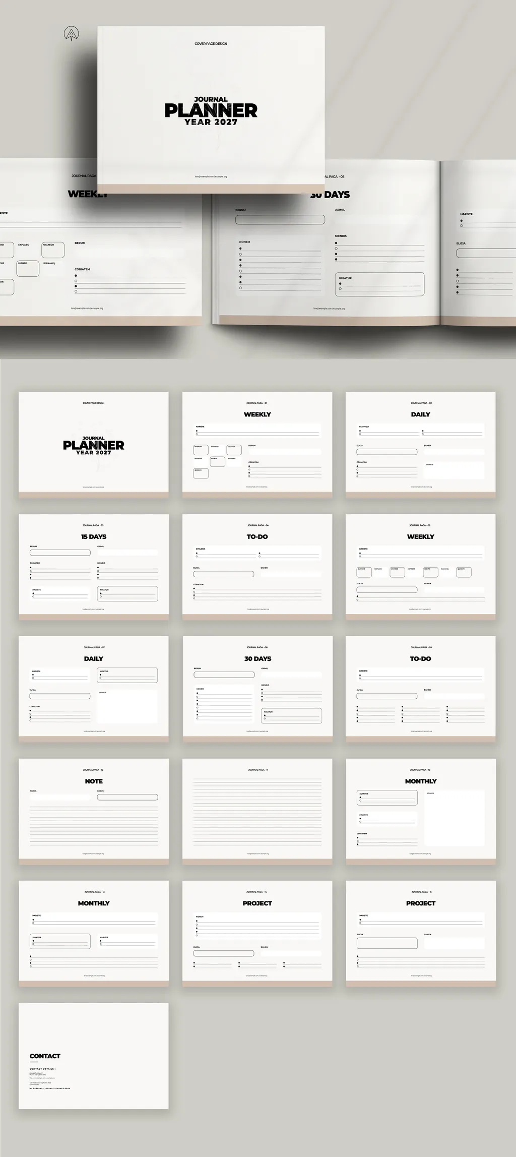 Adobestock - Journal Planner Landscape Template 717900684