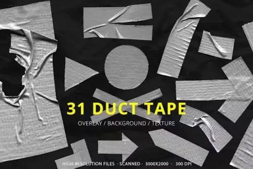 31 Metal Duct Tape Texture Overlays - XZHDU98