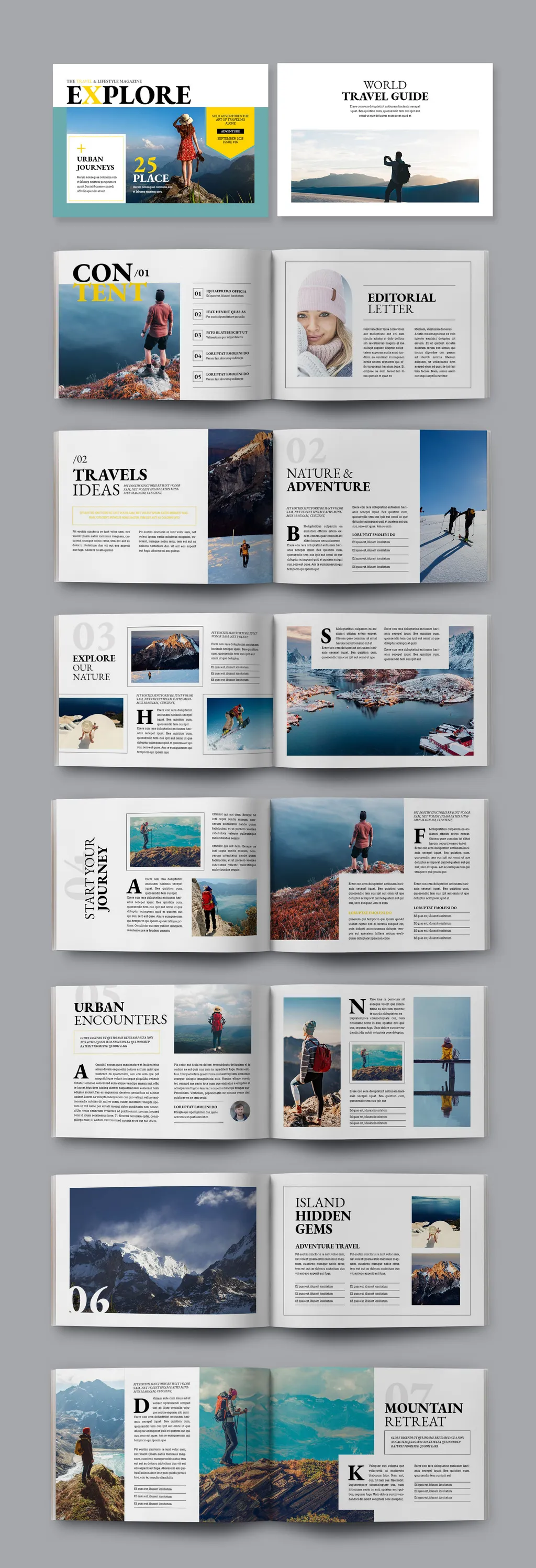 Adobestock - Travel Magazine Template Landscape 718629362