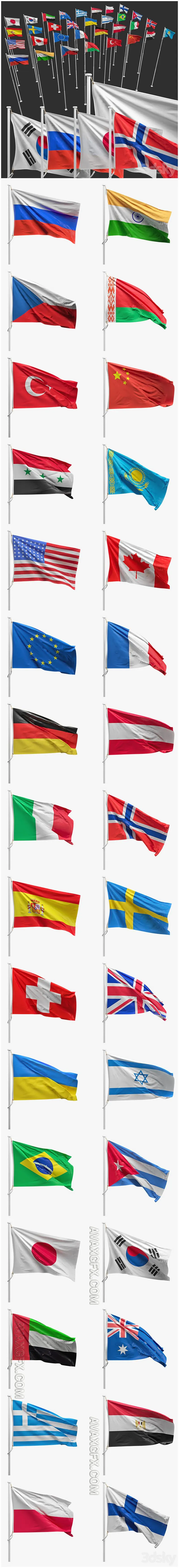 Flags of the world - 3D Model