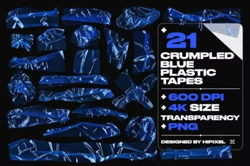 Crumpled Blue Plastic Tape - AYNTJ5Y