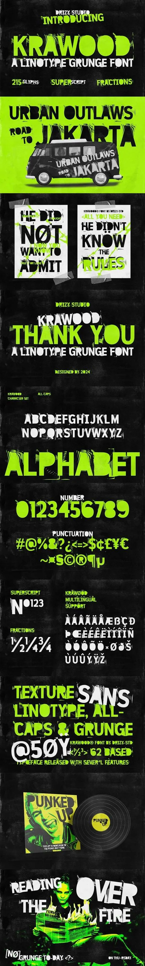 Krawood - Linotype Grunge Font