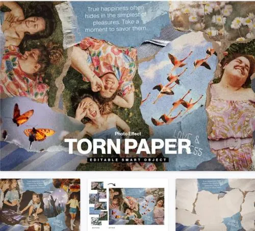 Torn Paper Photo Effect Template - CRULMSR