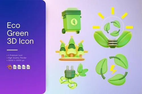 Eco Green 3D Icon