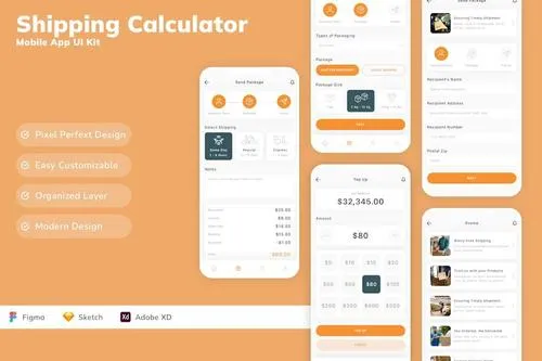 Shipping Calculator Mobile App UI Kit