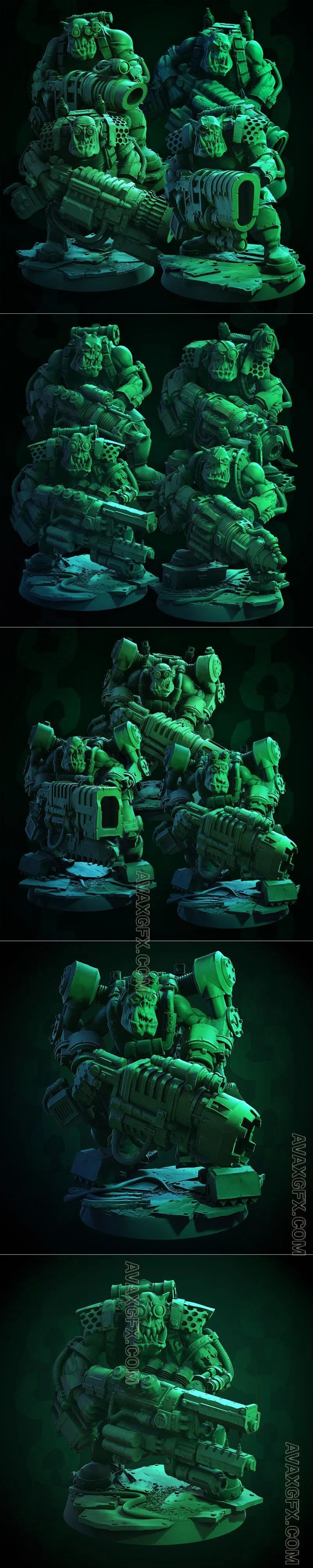 Flazz Gunnaz A-B and Mecha Boosta Suitz - STL 3D Model