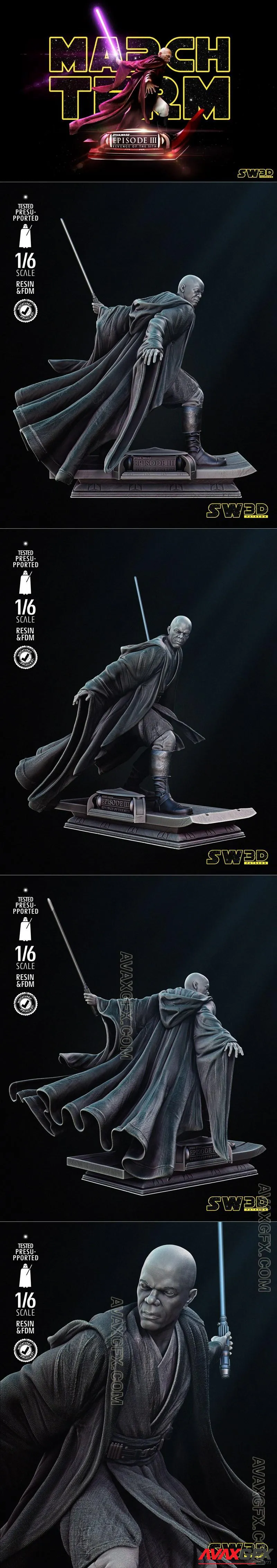 Star Wars - Mace Windu Sculpture - STL 3D Model