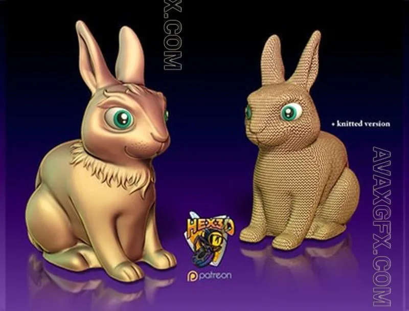 Hex3D - Easter Bunny 24 - STL 3D Model