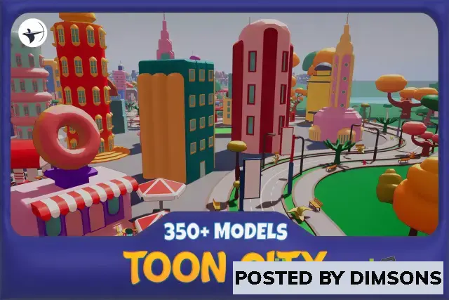 Unity 3D-Models Cartoon City with Toon Shader v1.0