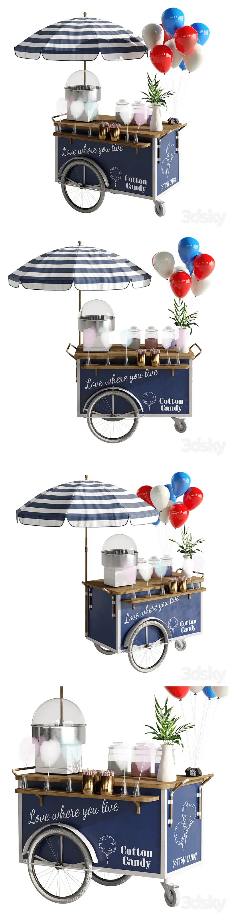 Cotton candy cart - 3D Model