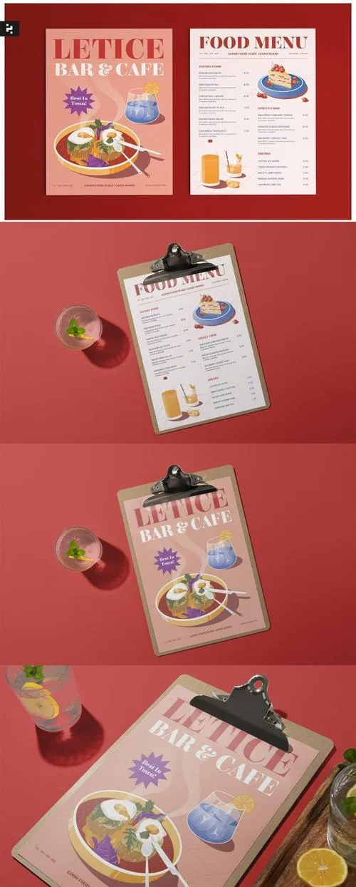 Red Creative Food Restaurant Menu Q28VBT4