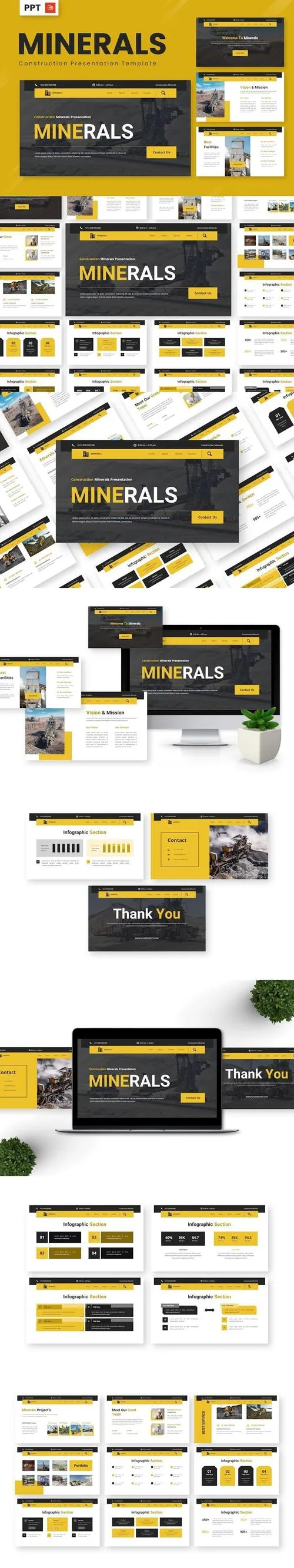 Minerals - Construction Powerpoint Templates