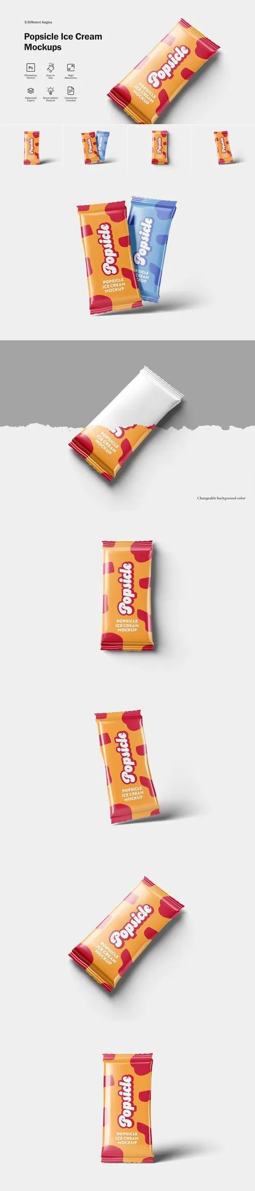 Popsicle Ice Cream Mockups