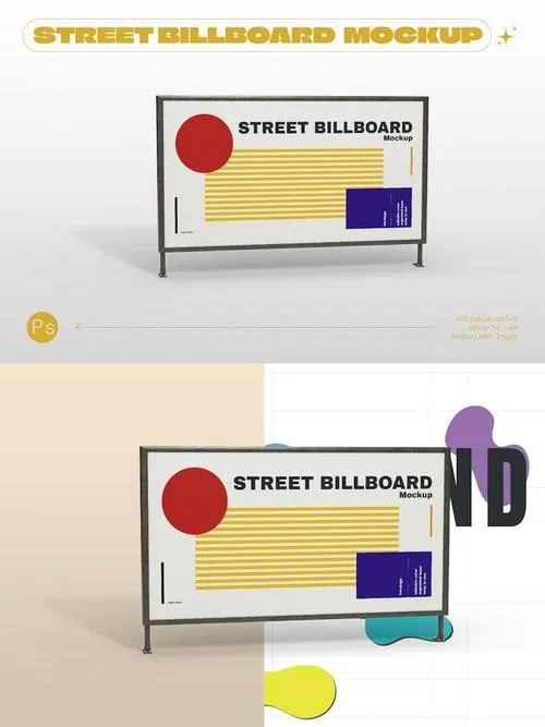 Street Billboard Mockup