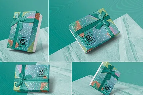 Gift Box Mockups PSD