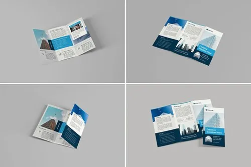 A4 Trifold Brochure Mockups