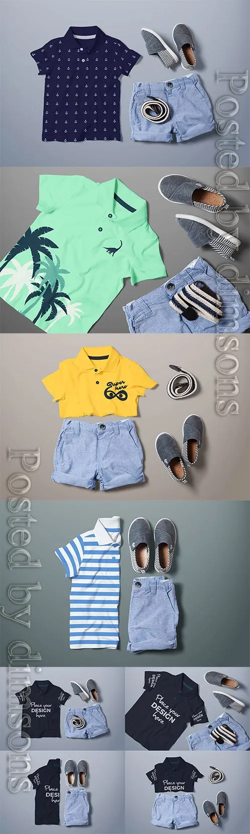 Polo T-shirt Mock-up Boys Version