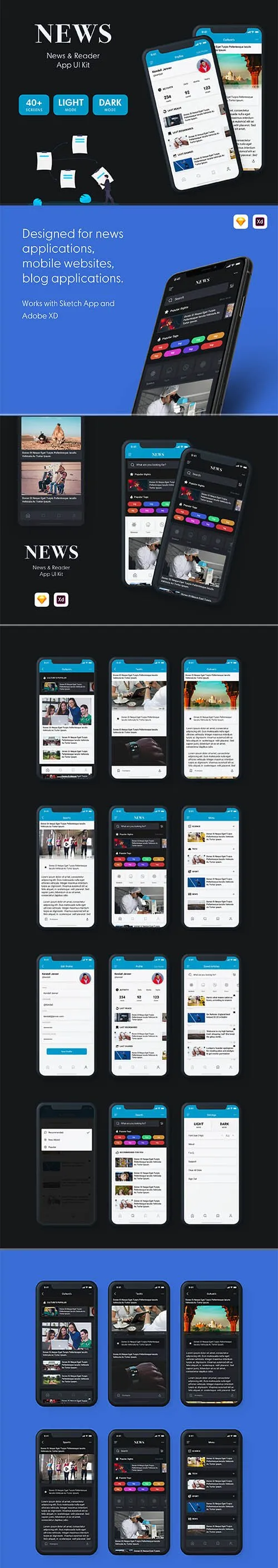 News & Reader Mobile App UI Kit