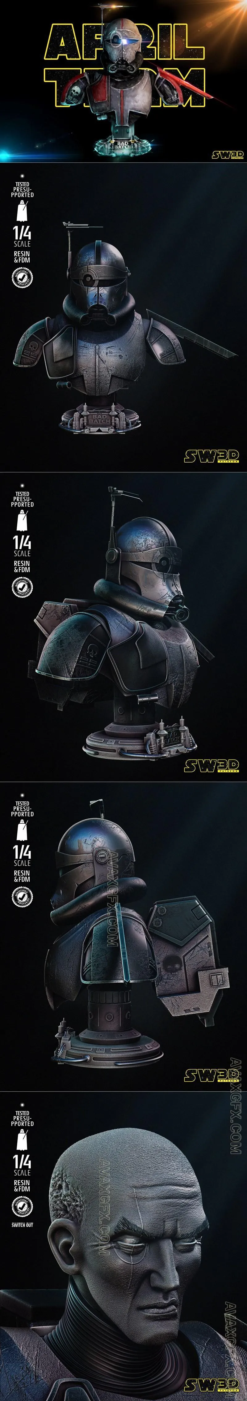 Star Wars - CrossHair Bust Portrait - STL 3D Model