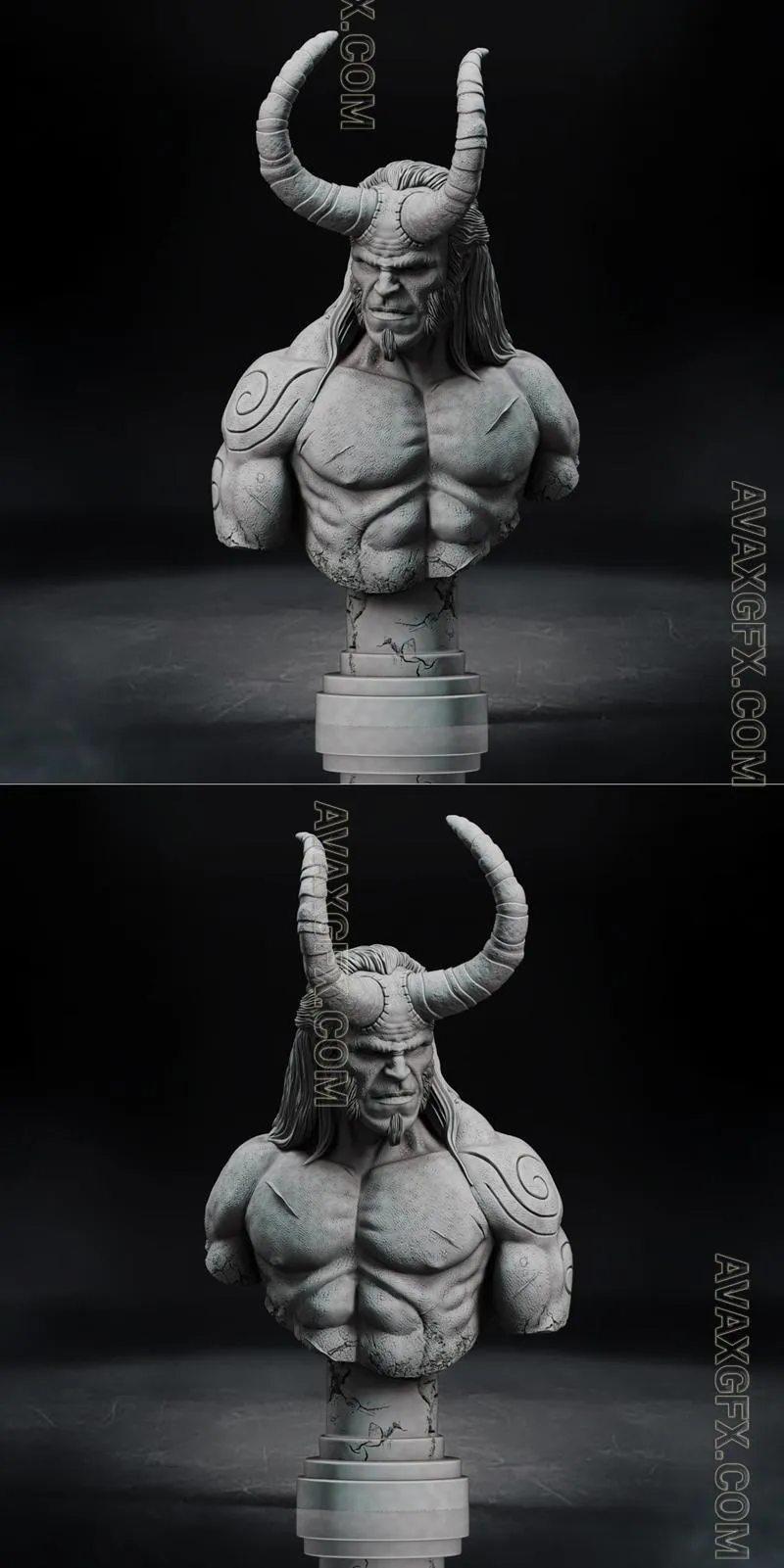 Hellboy bust - STL 3D Model