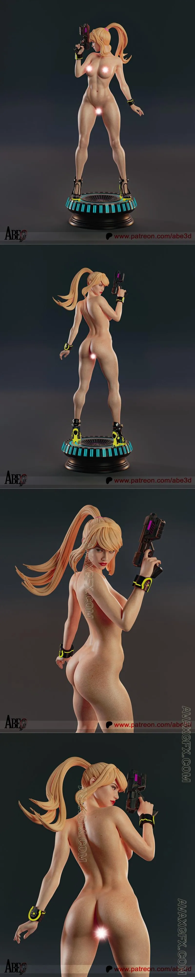 Abe3D - Samus Aran NSFW Version - STL 3D Model