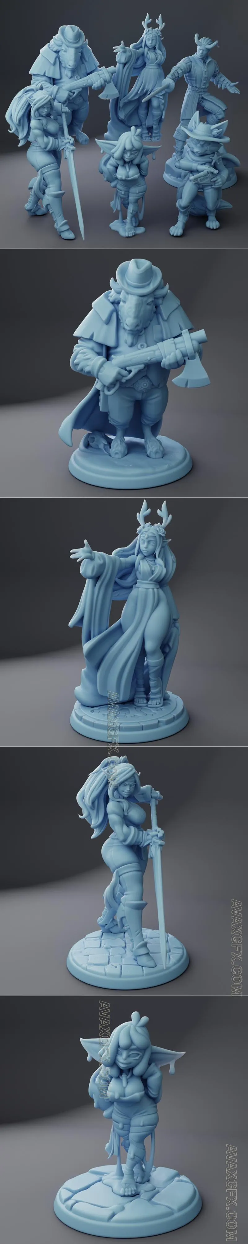 Twin Goddess Miniatures March 2024 - STL 3D Model