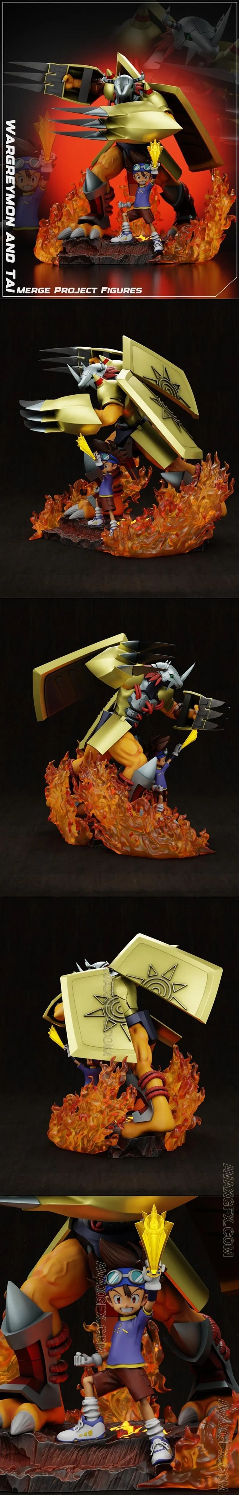 Merge Project Figures - Wargreymon - STL 3D Model