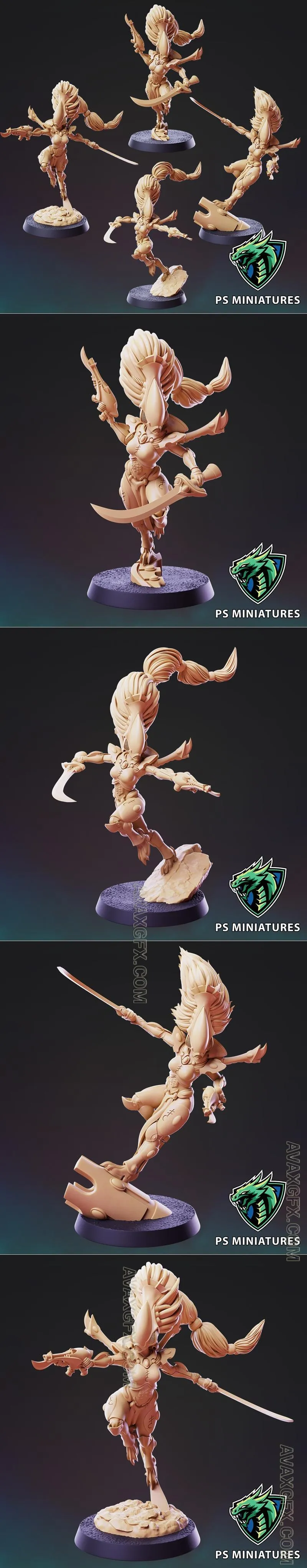 PSMiniatures - Space Elf Wailing Phantoms - STL 3D Model