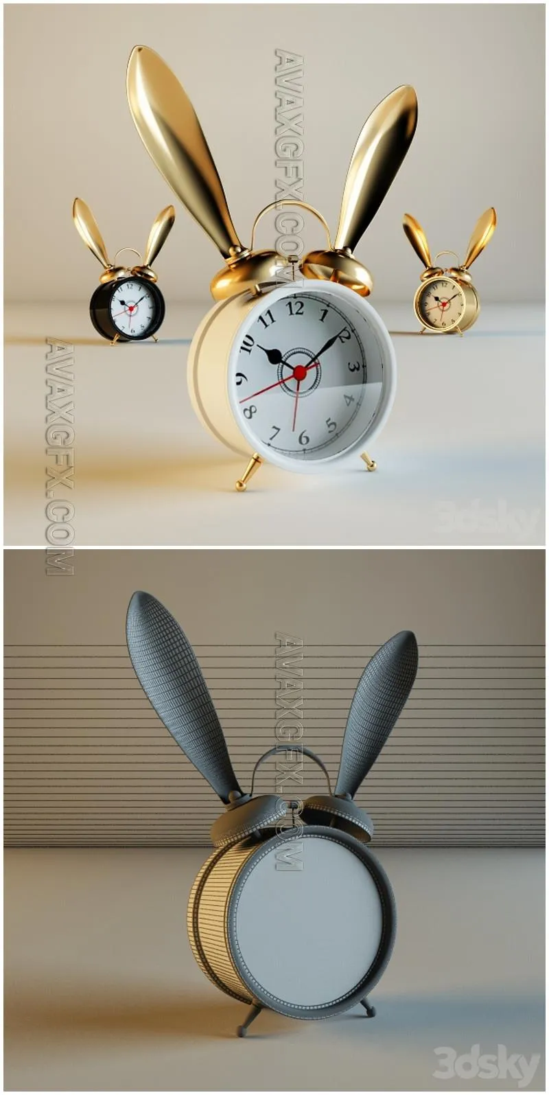 The Emily & Meritt Bunny Alarm Clocks - 3D Model